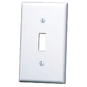 1-Toggle Wallplate - White, Switch, 1, Plastic