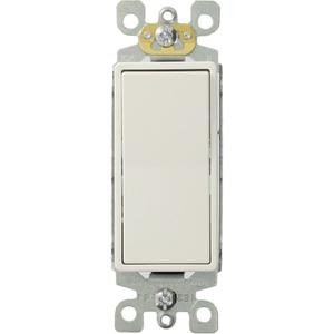 Decora® Quiet Rocker Switch with 3-Way Toggle - White, 120 V/277 V, Push, Non-Dimmable, AC