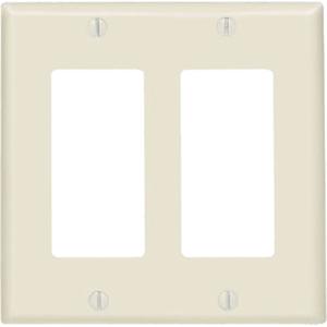 Standard Size Wall Plate - Almond, Decorator, 2, Thermoplastic, Indoor