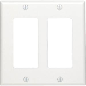 Standard Size Wall Plate - Ivory, Decorator, 2, Thermoplastic, Indoor