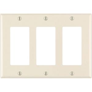 Standard Size Wall Plate - Almond, Decorator, 3, Thermoplastic, Indoor