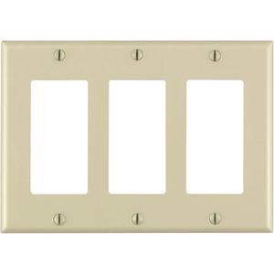 Standard Size Wall Plate - Ivory, Decorator, 3, Thermoplastic, Indoor