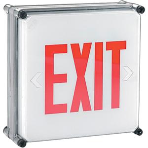 Aqua NEMA 4x Exit Signs - LED, 11-3/4", 11-3/4", Hardwired, English, 120/347 V