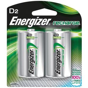 Rechargeable NiMH Batteries - D, 1.2 V, 2, Package