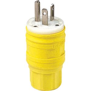 Wetguard Watertight Straight Blade Plug - 20 A, 6-20P, 250 V, Plastic