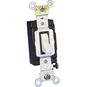 Wall Switch - White, 120 V/240 V, Toggle, Non-Dimmable