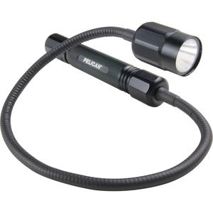 Flex-Neck Flashlight - LED, Aluminum, Black, 65, 7, 2 AA (Not Included)