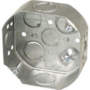 Octagonal Boxes - 4", 4", 1-1/2", Octagon, Gangable, 4 x 1 1/2, 15, No, 1/2" (3)