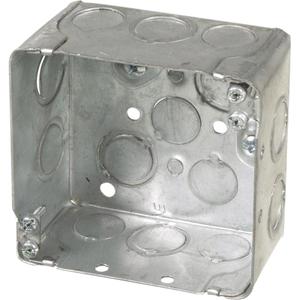 Square Boxes & Extensions - 4", 4", 1-1/2", Square, Gangable, 4 x 1 1/2, 21, Yes, K(8), 1/2"(6)