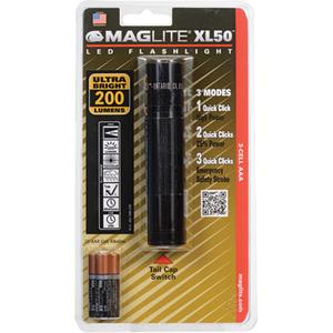 XL50™Flashlights - LED, 200, 6.45, Aluminum, Black, AAA, Included, 224 m, 25, 3 x AAA