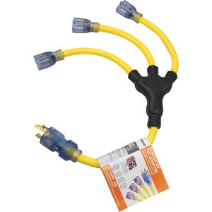 Generator Adaptors - Outdoor, 2', 12/3, 30 A, Yellow, 3, STOW, '-50°C (-58°F), 105°C (221°F)