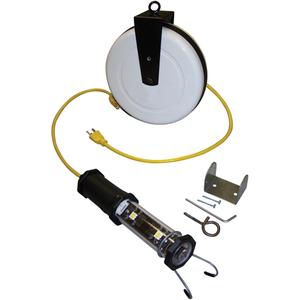 Heavy-Duty LED Work Lights and Cord Reels - LED, 8 W, Grey, 40', 18 AWG, 40' Cord Reel w/8 W LED Work Light