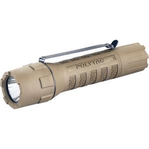 PolyTac® Flashlight - LED, 600, 35, 2.75, Nylon Polymer, Tan, CR123A, Included, 214 m, 2, Coyote, IPX7, 11500