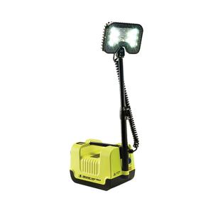 9455 Remote Area Lighting Systems - LED, 1600, 21 W, Plastic, High 5 hrs, Low 10 hrs, Rechargeable, Yellow, 50000 hrs