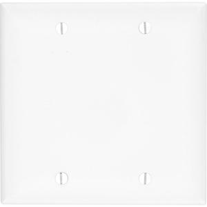 Blank Wall Plate - White, Blank, 2, Thermoplastic, Indoor, Standard