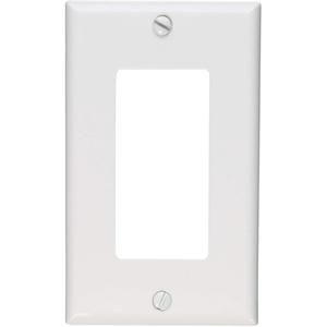 Standard Size Wall Plate - White, Decorator, 1, Thermoplastic, Indoor