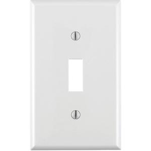 Toggle Switch Wall Plate - White, Switch, 1, Thermoplastic, Indoor
