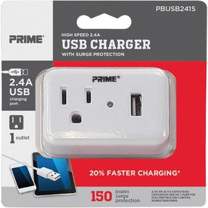Prime® USB Charger with Surge Protector - 1, 1
