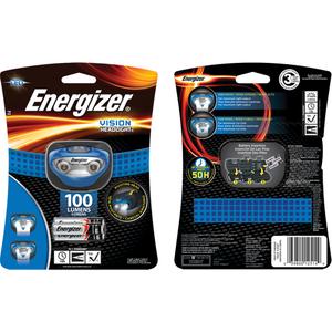 Vision Headlamp - LED, 100, 10, Plastic, AAA, Blue, 35 m, Included, White, 1 m