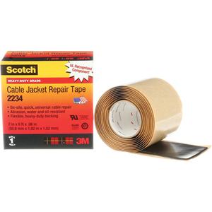 Scotch® Cable Jacket Repair Tape - 51 mm (2"), 1.8 m (6'), 60 mils, Black, '-30°C to 105°C
