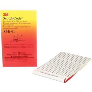 ScotchCode™ Pre-Printed Wire Marker Book - 0 to 9, Natural Rubber, White