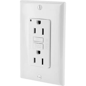 GFCI Decora® Outlet - 125 V, 15 Amps, 2, White, Not Tamper-Resistant, Yes