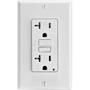 GFCI Decora® Outlet - 125 V, 20 Amps, 2, White, Tamper-Resistant, Yes
