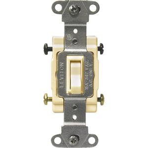 Industrial Grade 4-Way Toggle Switch - Ivory, 347 V, Toggle, Non-Dimmable, 15 Amps, Yes