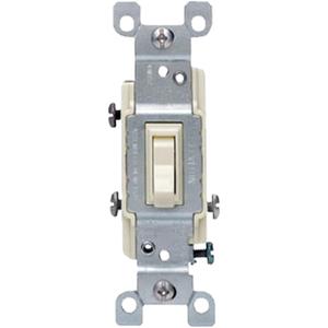 Quickwire™ & Side-Wired Framed Toggle with 3-Way Toggle - Ivory, 120 V, Toggle, Non-Dimmable
