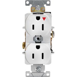 Industrial Grade Isolated Duplex Outlet - White, 15 Amps, 125 V, 2, Not Tamper-Resistant, Yes