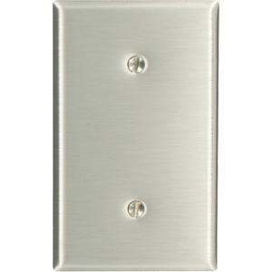 Blank Wallplate - Stainless Steel, Blank, 1, Stainless Steel, Indoor, Yes