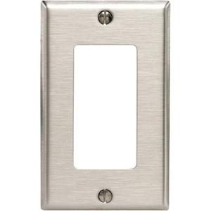Decora® Wall Plate - Stainless Steel, Decorator, 1, Stainless Steel, Indoor, Yes