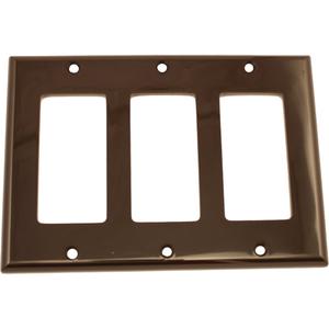 Decora® Wall Plate - Brown, Decorator, 3, Nylon, Indoor, Yes