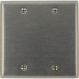 Blank Wallplate - Stainless Steel, Blank, 2, Stainless Steel, Indoor, Yes