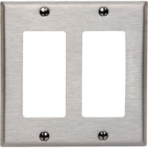 Decora® Wall Plate - Stainless Steel, Decorator, 2, Stainless Steel, Indoor, Yes