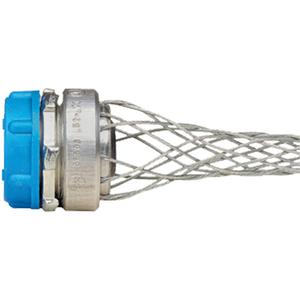 Strain Relief Wire Grip - 1/2", Anodized Aluminum, Male, 0.520" - 0.730", Galvanized Steel, 6-1/2", Yes