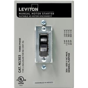 Manual Motor Controller - Standard, 30 Amps, 600 V, Steel, Non-Fusible, Yes