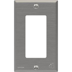 Antimicrobial Decora® Wall Plate - Stainless Steel, Decorator, 1, Stainless Steel, Indoor, Yes