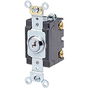 Heavy-Duty Key Locking Switch - Stainless Steel, 120 V/277 V, Key Locking, Non-Dimmable