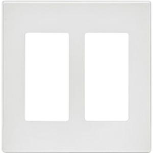 Screwless Decora® Wall Plate - White, Decorator, 2, Polycarbonate, Indoor, Yes