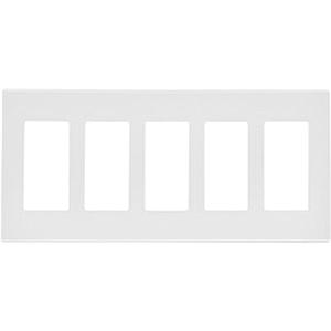 Screwless Decora® Wall Plate - White, Decorator, 5, Polycarbonate, Indoor, Yes