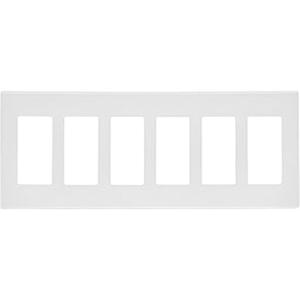 Screwless Decora® Wall Plate - White, Decorator, 6, Polycarbonate, Indoor, Yes