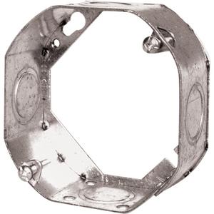 Switch Box Extension - 4", 4", 2-1/8", Steel, Octagon, Exterior Ring, (2) K, (2) 1/2"