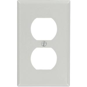 Receptacle Wallplate - Grey, Duplex, 1, Plastic, Indoor
