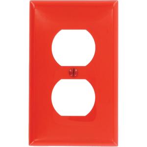 Receptacle Wallplate - Red, Duplex, 1, Nylon/Thermoplastic, Indoor