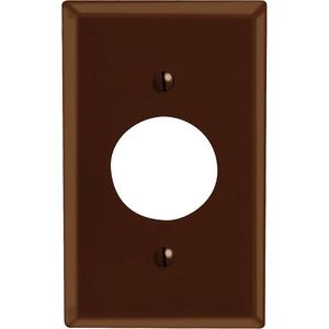 Receptacle Wallplate - Brown, Round, 1, Plastic, Indoor