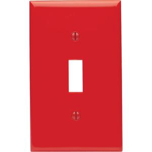 Toggle Wallplate - Red, Switch, 1, Nylon/Thermoplastic, Indoor