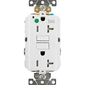 SmartlockPro® Extra Heavy-Duty Self-Test GFCI Receptacle - 125 V, 20 Amps, 2, White, Tamper-Resistant
