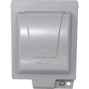 Extra-Duty GFCI & Decora® Wallplate Cover - Grey, Decorator, 2, Polycarbonate, Outdoor, Vertical