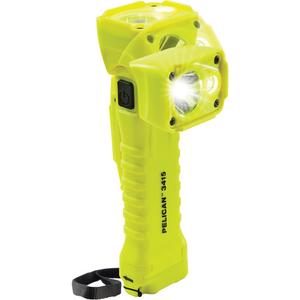 Right Angle Flashlight - LED, 336, 177, 6, 15, Plastic, Yellow, AA, Included, 133 m, 7.44", Spot/Flood, Flood, Spot, Flashing, Class I, Division 1  / Class II, Division 1 / Class III